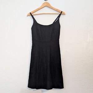 Old Navy Women's Black Linen Spaghetti Strap Cute Casual Mini Dress XS NWT